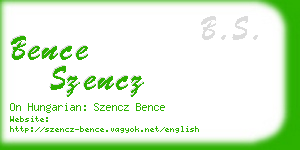 bence szencz business card